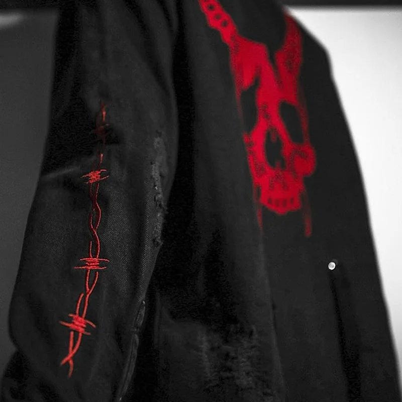 Men Techwear Denim Motorcycle Gym Jacket - ATLAS 1