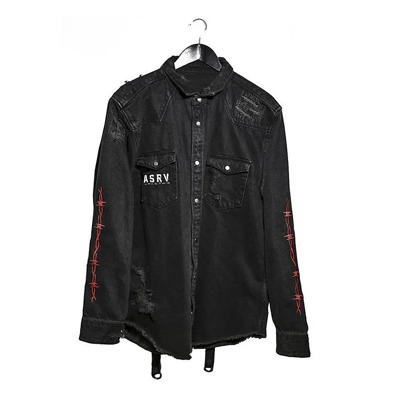 Men Techwear Denim Motorcycle Gym Jacket - ATLAS 1