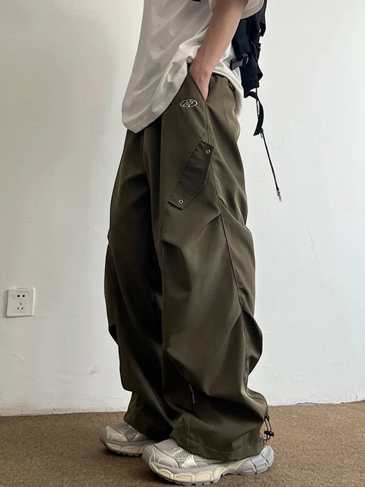 Men Techwear Parachute Cargo Pants Wide Leg - ATLAS 1 - Techwear Store