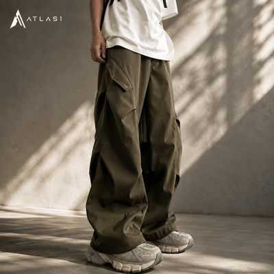 Heren Techwear Parachute Cargo Broek Wijdbeens
