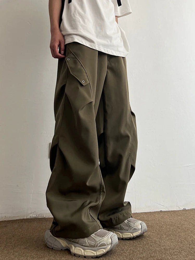 Men Techwear Parachute Cargo Pants Wide Leg - ATLAS 1 - Techwear Store