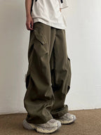 Men Techwear Parachute Cargo Pants Wide Leg - ATLAS 1 - Techwear Store