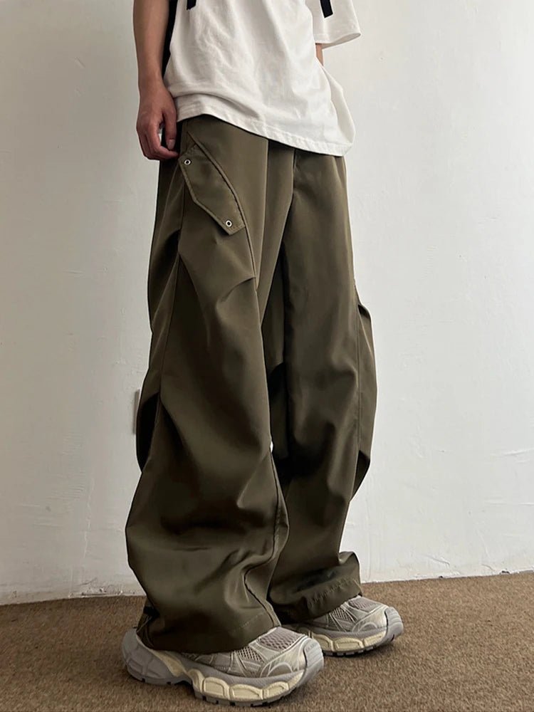 Men Techwear Parachute Cargo Pants Wide Leg - ATLAS 1 - Techwear Store