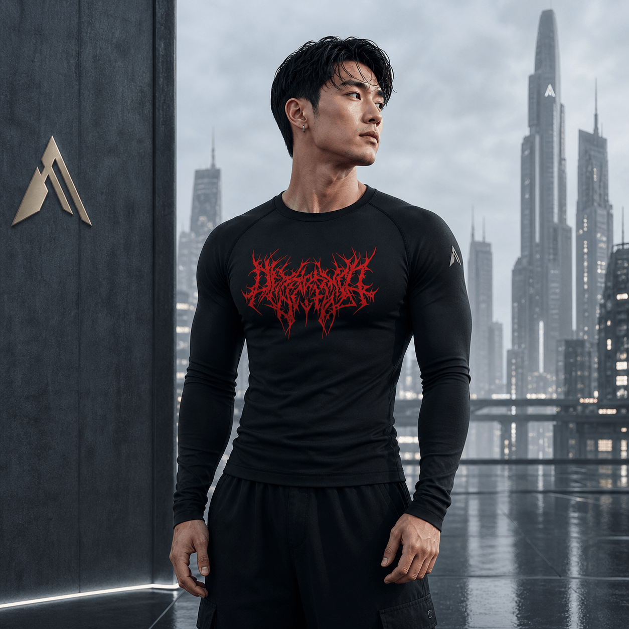 Men Tight Fit Running Gym T-Shirt - ATLAS 1 - Techwear Store