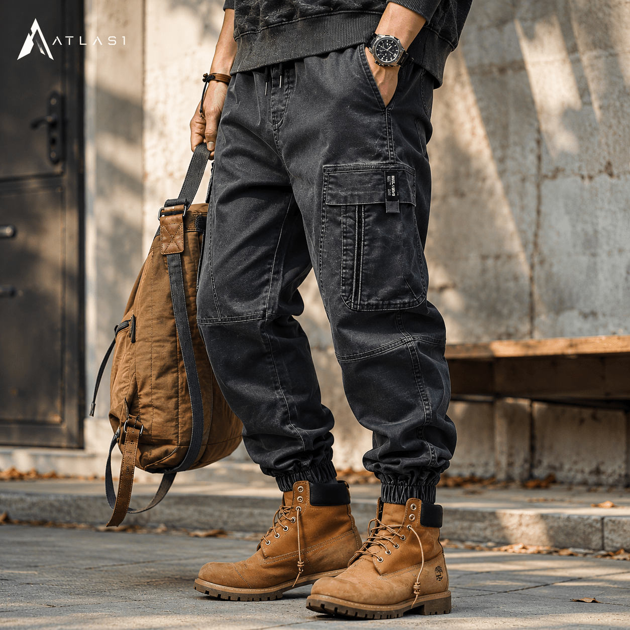 Men Vintage Techwear Cargo Pants Casual Safari Style - ATLAS 1