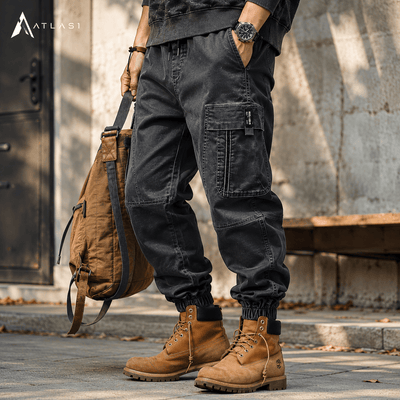男款復古 Techwear 休閒薩法里工裝褲