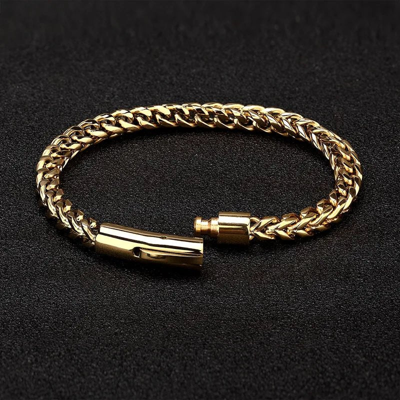 Men's Bicycle Chain Gold Plated Stainless Steel Bracelet - ATLAS 1
