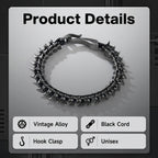 Men's Black Dragon Leather Bracelet - ATLAS 1
