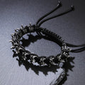 Men's Black Dragon Leather Bracelet - ATLAS 1