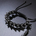 Men's Black Dragon Leather Bracelet - ATLAS 1