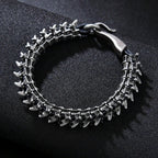 Men's Black Dragon Leather Bracelet - ATLAS 1