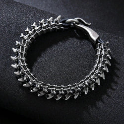 Men's Black Dragon Leather Bracelet - ATLAS 1