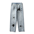 Men's Black Spider Washed Color Streetwear Jeans - ATLAS 1
