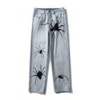Men's Black Spider Washed Color Streetwear Jeans - ATLAS 1