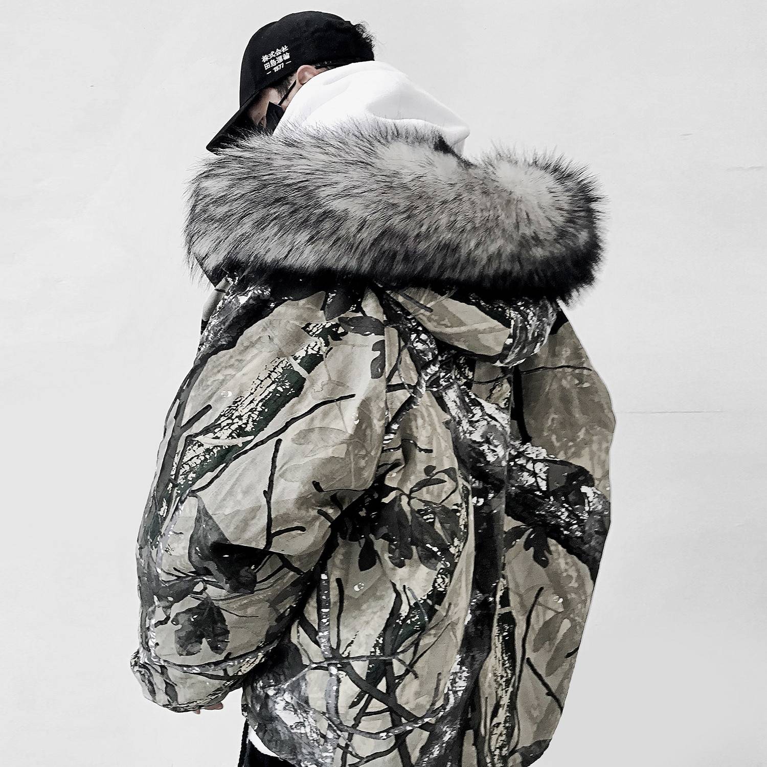 Men's Camouflage Print Oversized Techwear Parka - ATLAS 1