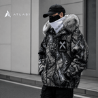 Men's Camouflage Print Oversized Techwear Parka - ATLAS 1