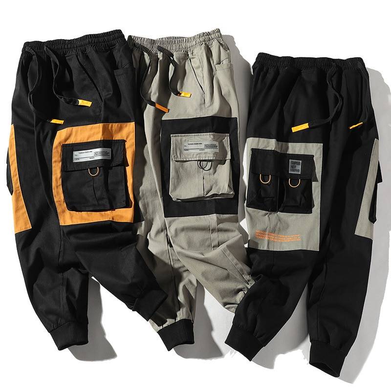 Men's Color Block Framed Pockets Techwear Cargo Pants - ATLAS 1