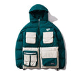 Men's Color Block Pockets Hooded Techwear Winter Jacket - ATLAS 1
