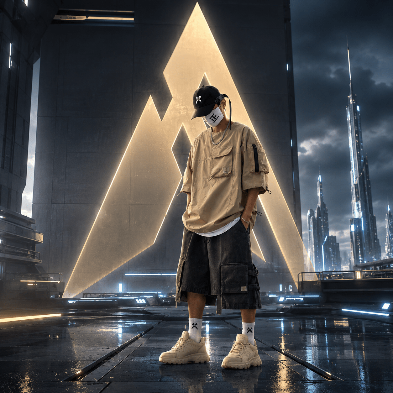 Men's Cotton Hip Hop Techwear Oversized T-shirt - ATLAS 1