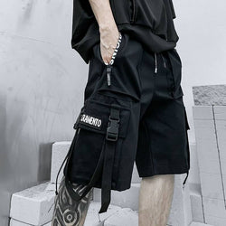 Men's Cotton Tactical Straps Oversized Techwear Shorts - ATLAS 1