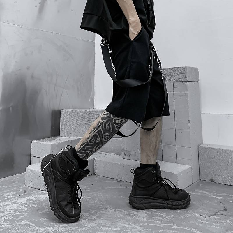 Men's Cotton Tactical Straps Oversized Techwear Shorts - ATLAS 1