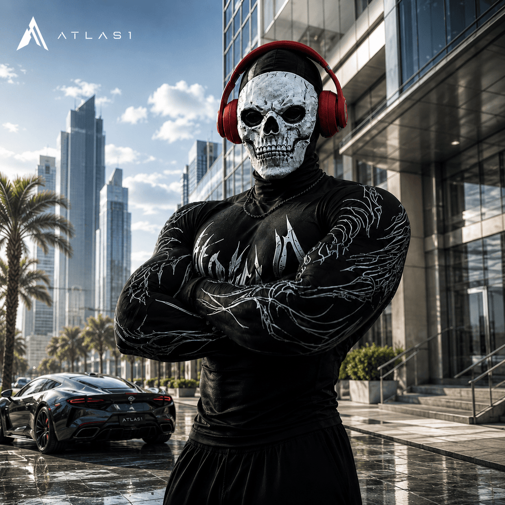 Men’s Cyberpunk Gothic High - Neck Long Sleeve - ATLAS 1