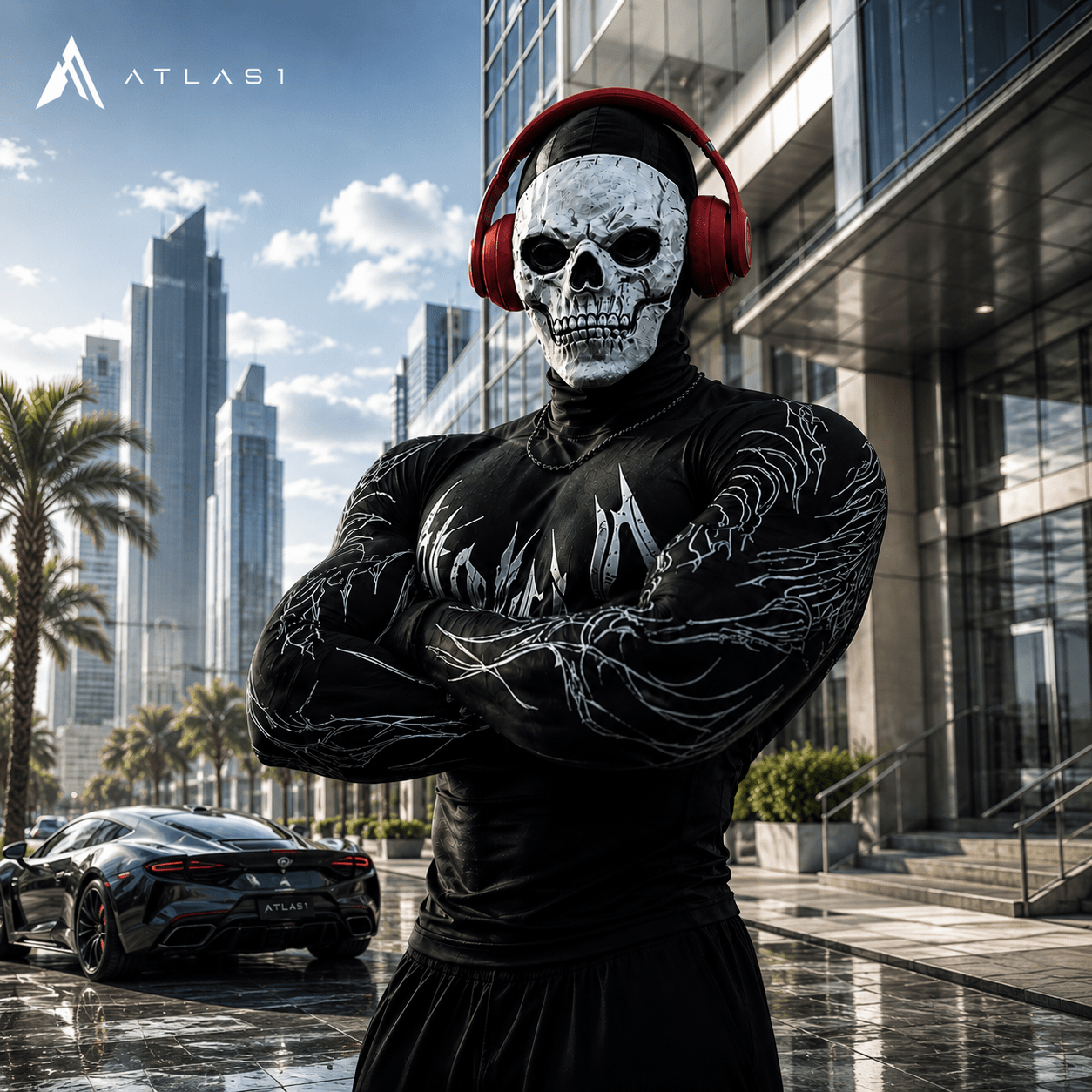 Men’s Cyberpunk Gothic High - Neck Long Sleeve - ATLAS 1
