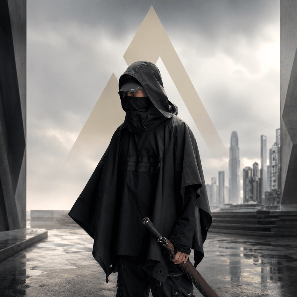 Men's Dark Ninja Waterproof Techwear Cape - ATLAS 1