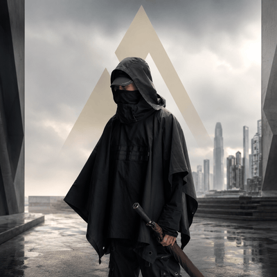 Capa techwear impermeável Dark Ninja masculina