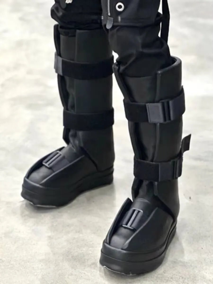 Men's Gothic Platform Chelsea Knee High Leather Boots - ATLAS 1
