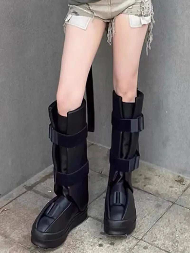 Men's Gothic Platform Chelsea Knee High Leather Boots - ATLAS 1
