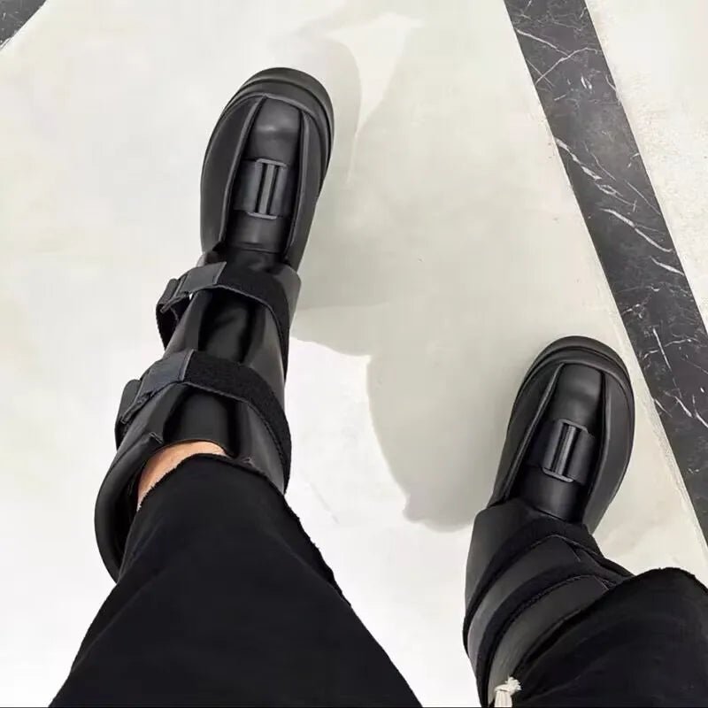 Men's Gothic Platform Chelsea Knee High Leather Boots - ATLAS 1