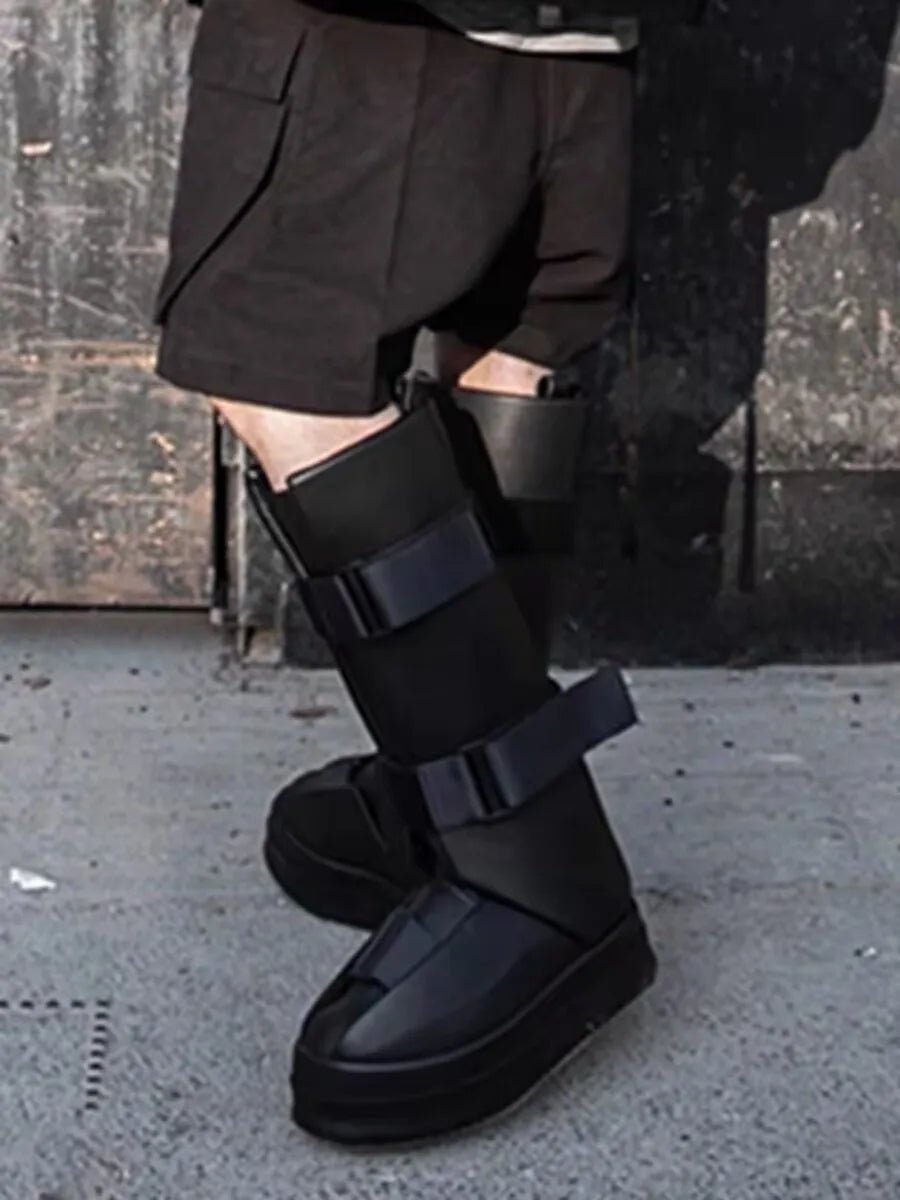Men's Gothic Platform Chelsea Knee High Leather Boots - ATLAS 1