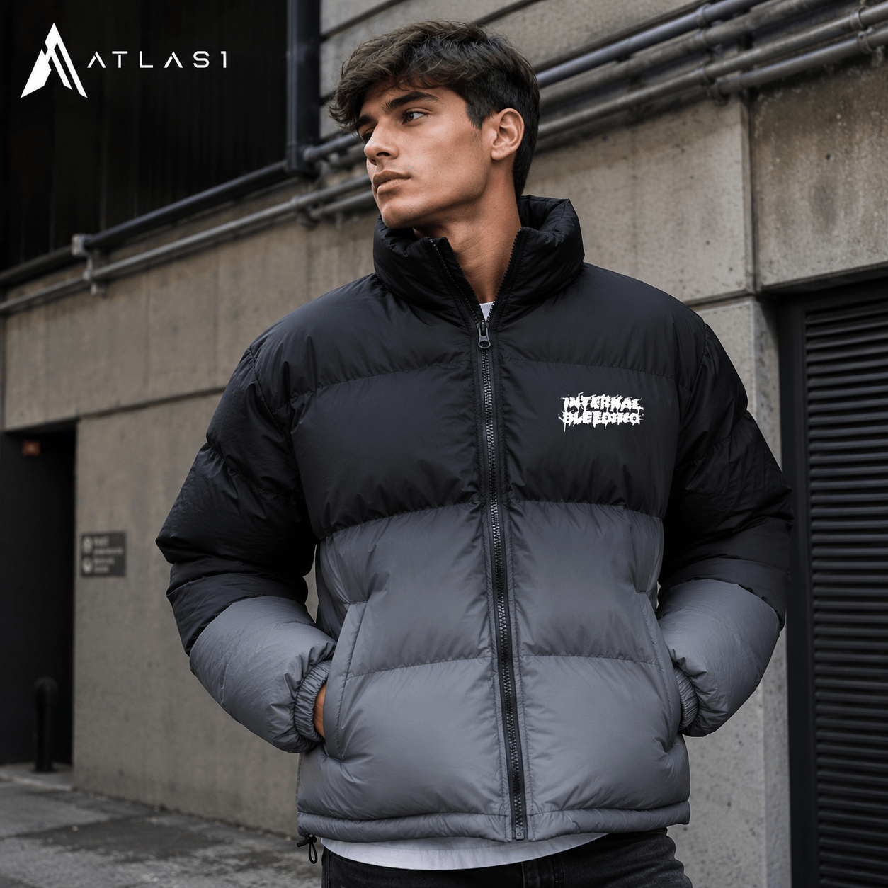 Men's Gradient Color Oversized Techwear Winter Jacket - ATLAS 1