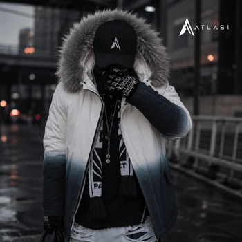 Men's Gradient Color Winter Techwear Parka