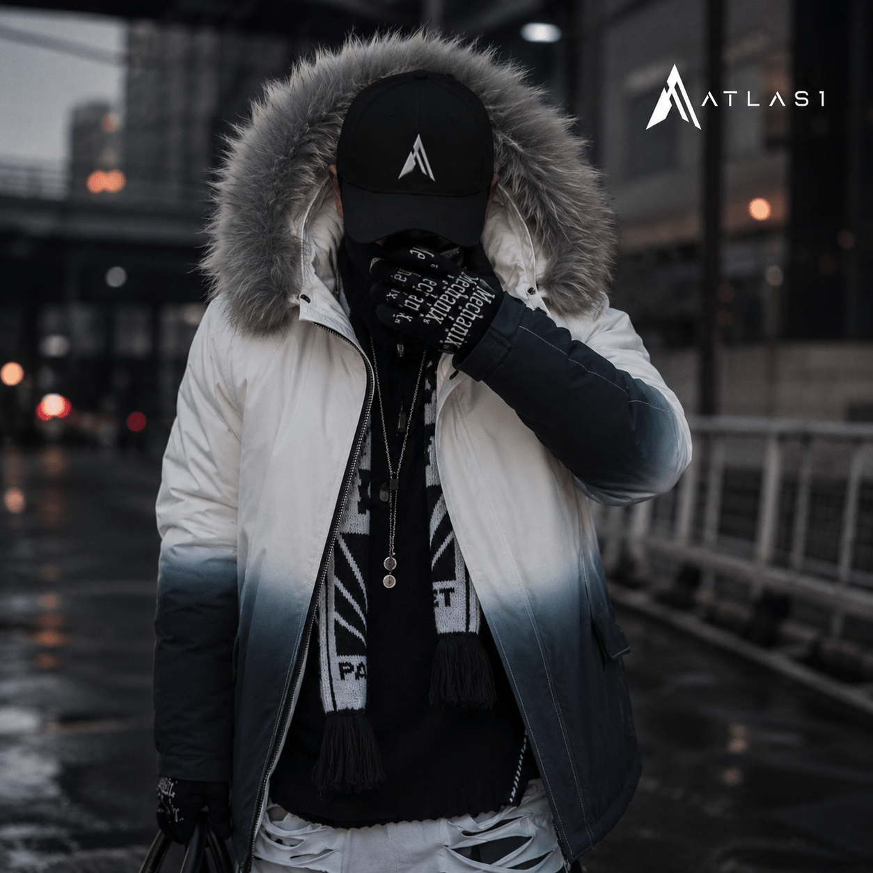 Men's Gradient Color Winter Techwear Parka - ATLAS 1