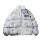 Men's Graffiti Print Oversized Techwear Puffer Jacket - ATLAS 1