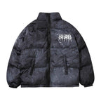 Men's Graffiti Print Oversized Techwear Puffer Jacket - ATLAS 1