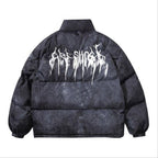 Men's Graffiti Print Oversized Techwear Puffer Jacket - ATLAS 1