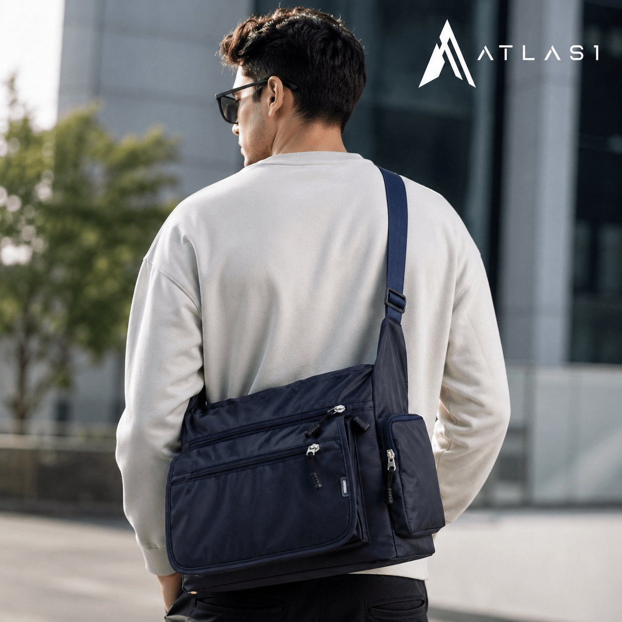 Men's Large Capacity Casual Techwear Crossbody Bag - ATLAS 1