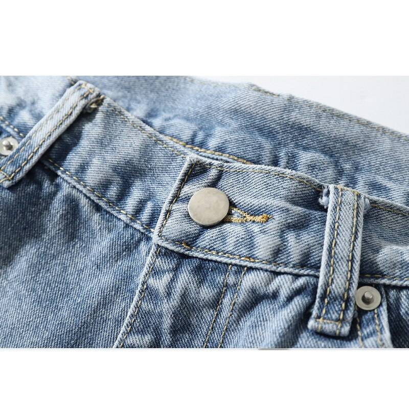Men's Light Blue Color Ripped Streetwear Jeans - ATLAS 1