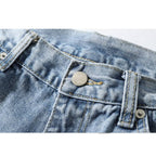 Men's Light Blue Color Ripped Streetwear Jeans - ATLAS 1