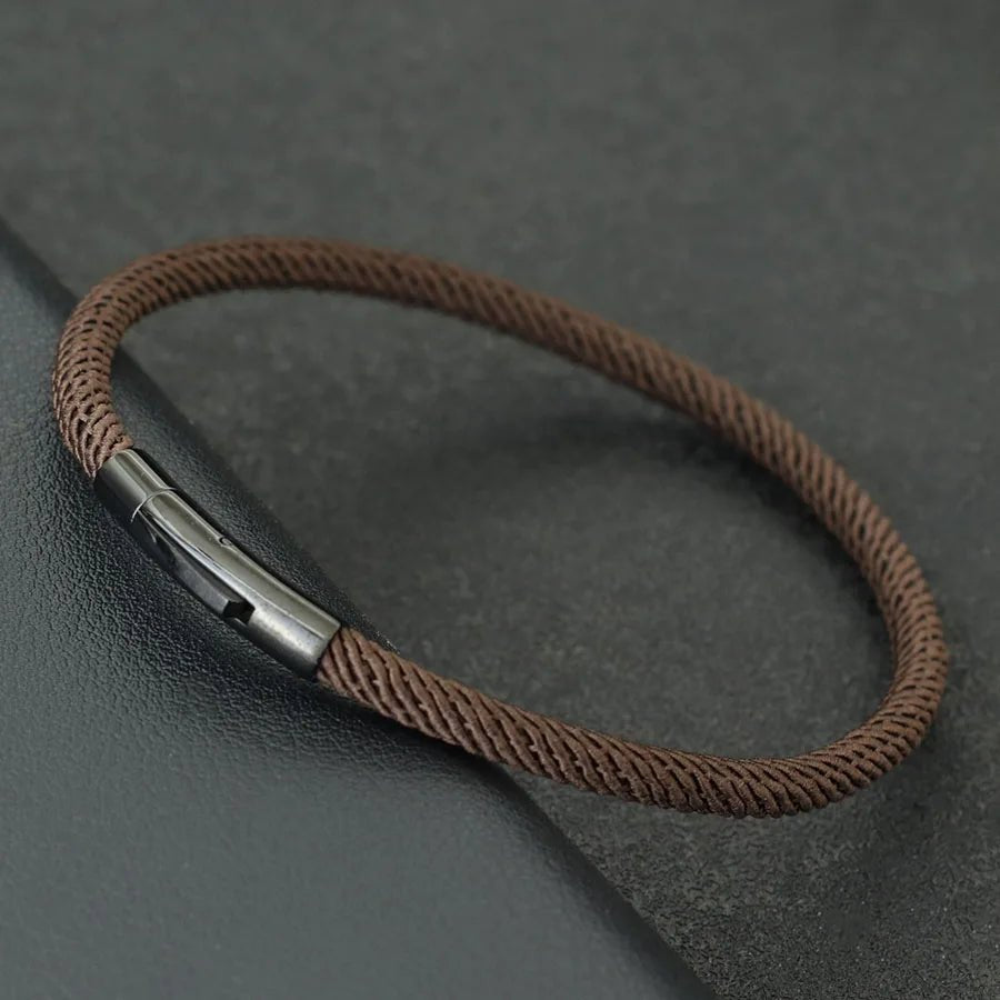 Men's Minimalist Rope Stainless Steel Buckle Bracelet - ATLAS 1