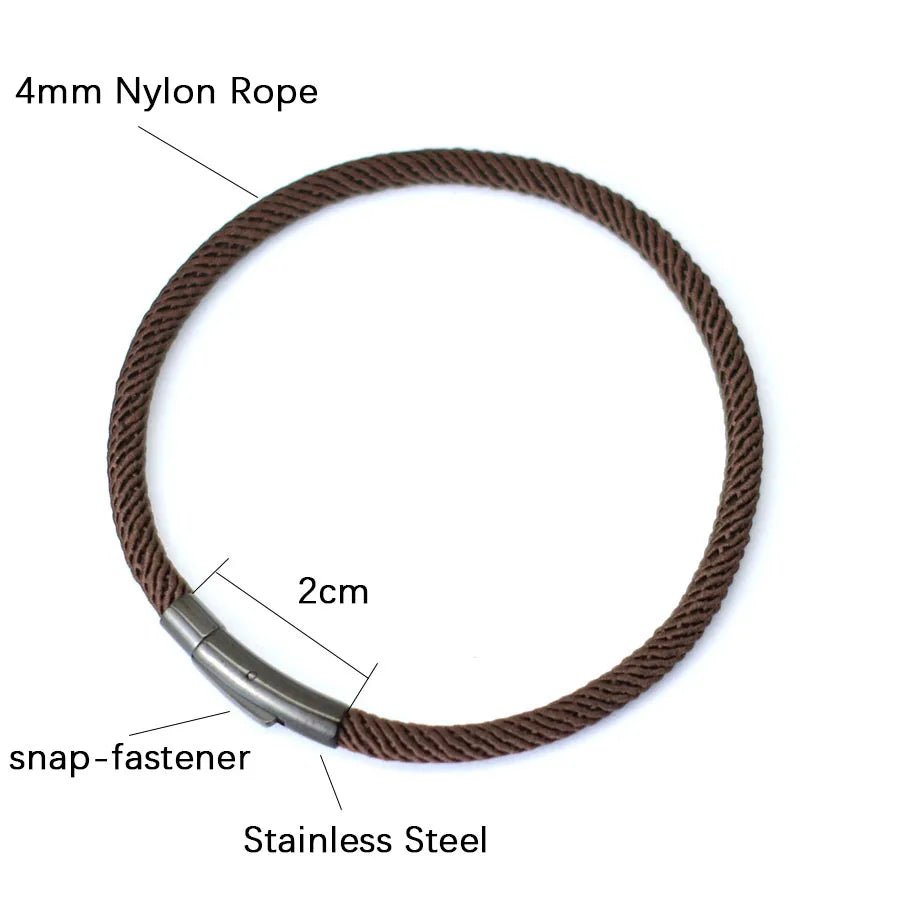 Men's Minimalist Rope Stainless Steel Buckle Bracelet - ATLAS 1