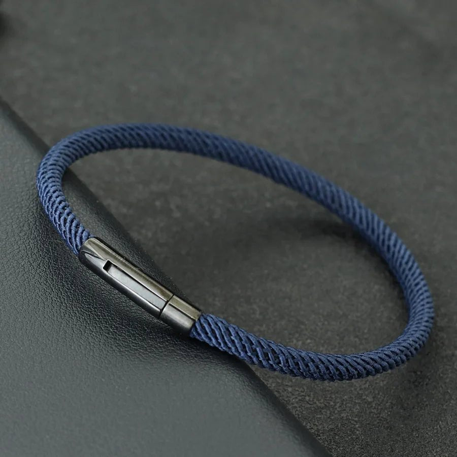 Men's Minimalist Rope Stainless Steel Buckle Bracelet - ATLAS 1