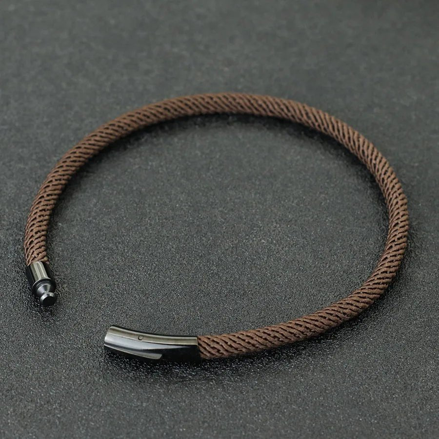 Men's Minimalist Rope Stainless Steel Buckle Bracelet - ATLAS 1