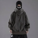 Men's Ninja Style Double Neckline Oversized Hoodie - ATLAS 1