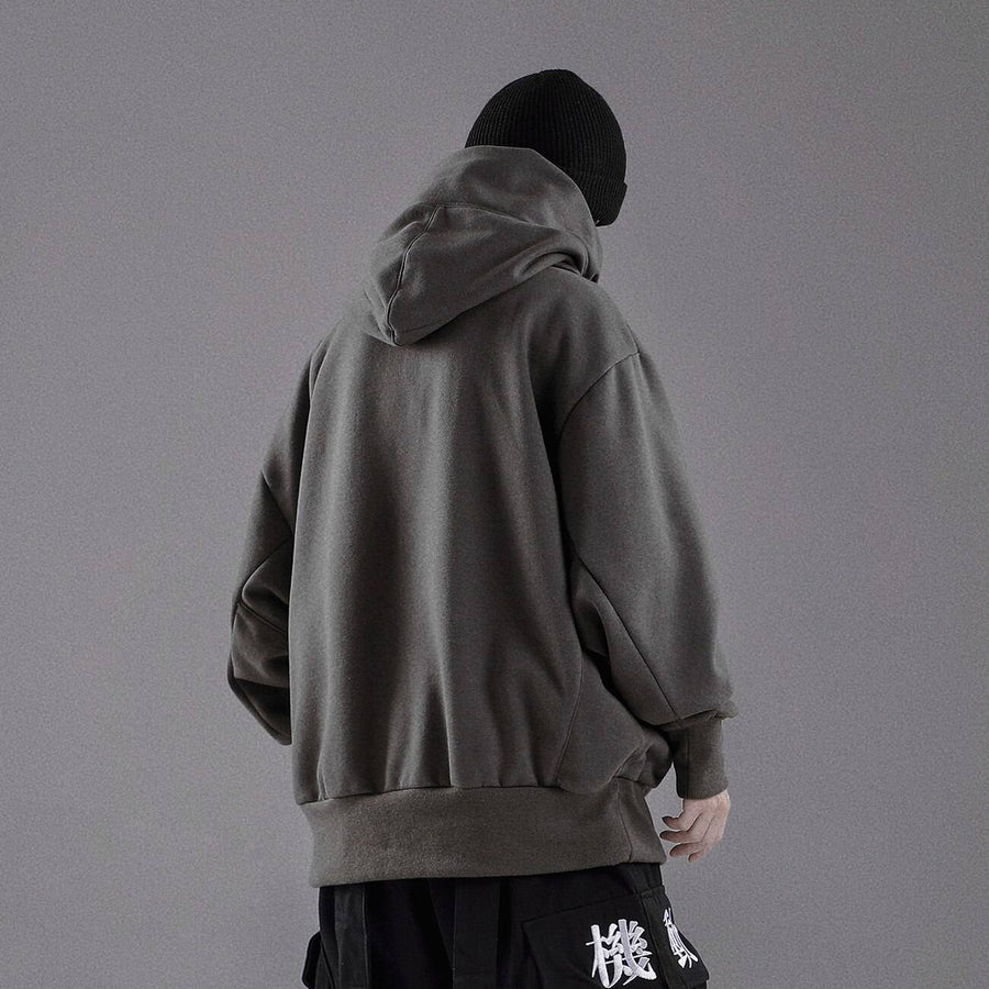 Sweat à capuche oversize style ninja double col pour homme — Conception à capuche