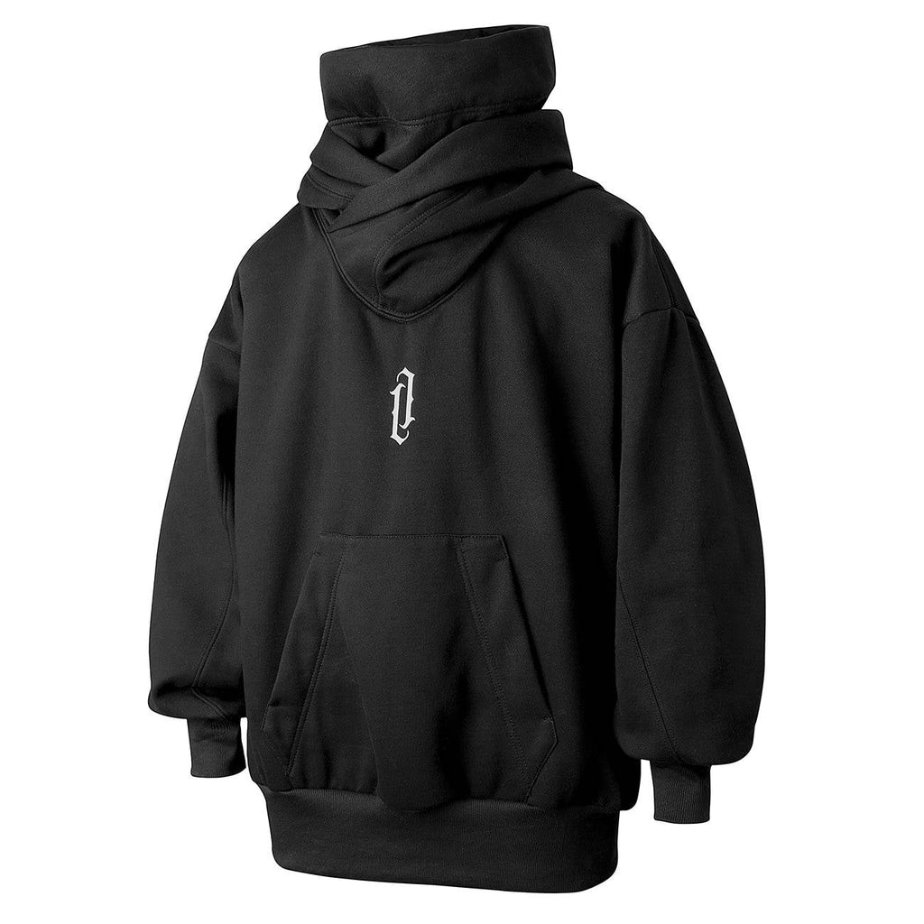 Men's Ninja Style Double Neckline Oversized Hoodie - ATLAS 1