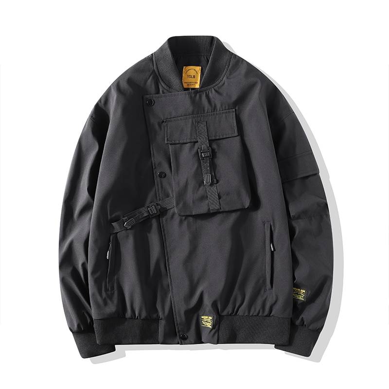 पुरुषों की Oversized Pocket techwear Bomber Jacket — उदार बड़े आकार का सिल्हूट